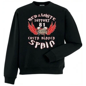 49 Hells Angels Fist with sculls Support81 sweater  Big Red Machine Black 5514 - Bild 1 von 3