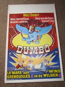 DUMBO poster film ROTOLATO 14x21 Walt Disney belga - Foto 1 di 1