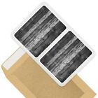 2 x Rectangle Stickers 10cm BW - Reclaimed Wood Rustic Plank Deck #43426