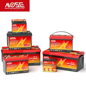 12V 100Ah 200Ah 300Ah LiFePO4 Lithium Battery 20000+ Cycle BMS RV Solar System - Picture 1 of 89