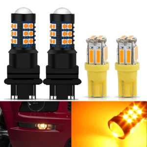 Amber Turn Signal Light + Parking Marker LED Bulbs For 2005-2009 Ford Mustang - Picture 1 of 13