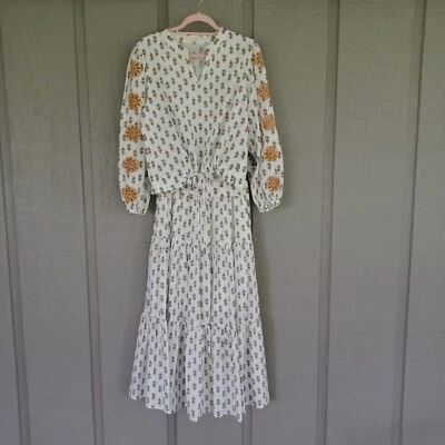 Conjunto Maxi Falda Solitario 2 Piezas Floral Manga Larga En Niveles Talla S Mujer Boho Foto 1 de 4