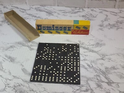 Vtg Wooden Dominoes Halsam Made in the USA NYC woolworth building - Image 1 of 4
