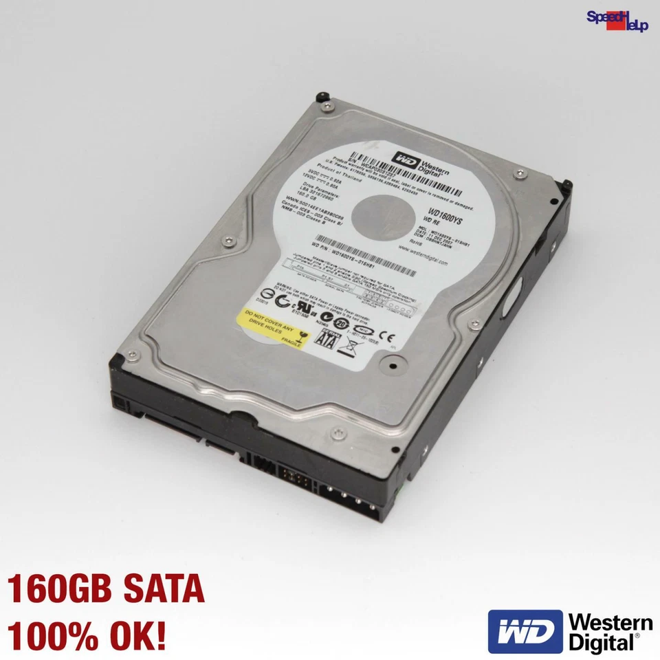 Western Digital WD WD1600YS Re Raid Edition HDD Hard Drive Hard Disk 160GB SATA - Image 1 of 3
