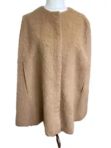 Sportmax Max Mara braun beige Wolle Alpaka Mix Cape Größe UK 12 - Bild 1 von 16