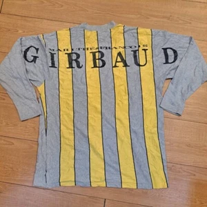Camicia vintage Marithe Francois Girbaud manica lunga grigio giallo a righe taglia XL - Foto 1 di 14