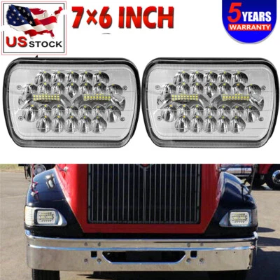 Faro LED sellado haz alto/bajo para camión cosechadora internacional DOT 7x6" 5x7" Foto 1 de 4