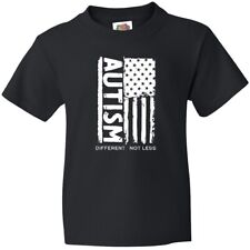 Inktastic Autism American Flag Different Not Less Youth T-Shirt Patriotic Walk