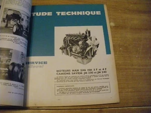 REVUE TECHNIQUE SERVICE DIESEL MOTEURS MAN - SAVIEM JM 200 et JM 240 - Imagen 1 de 2