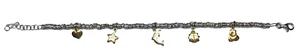 Bracciale Charms in Argento rodiato e dorato 925% idea regalo per donna - Foto 1 di 1