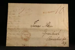 New York: Poughkeepsie 1835 copertina oversize senza timbro, tasso 40c, lettera di terra - Foto 1 di 3