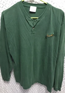 Vtg Human-i-Tees Henley Lizard Shirt Long Sleeve Green Nature Reptile Tee - Picture 1 of 6