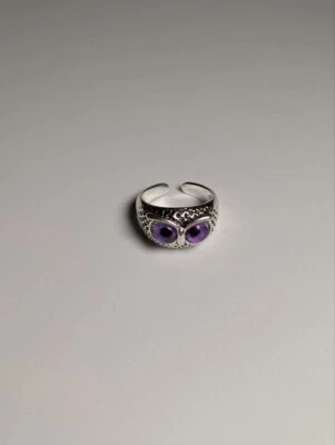 Nuevo Anillo De Colección Ojo De Demonio Búho Unisex Retro Animal Abierto Anillo Ajustable Azul Rojo Foto 1 de 4