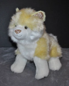 FAO Schwarz Sparklers Glitter Gold Husky Puppy Dog Plush Stuffed Animal Toy 11" - Picture 1 of 3