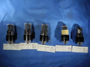5 x 6SN7GT Sylvania Tubes*2 Hole Black Plates (TESTED W/ TV-7D/U) - Picture 1 of 7