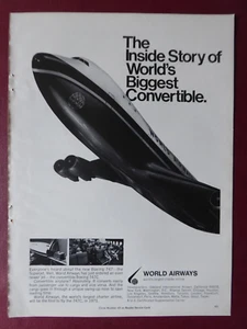 5/1969 PUB WORLD AIRWAYS CHARTER AIRLINE BOEING 747C CONVERTIBLE ORIGINAL AD - Picture 1 of 2