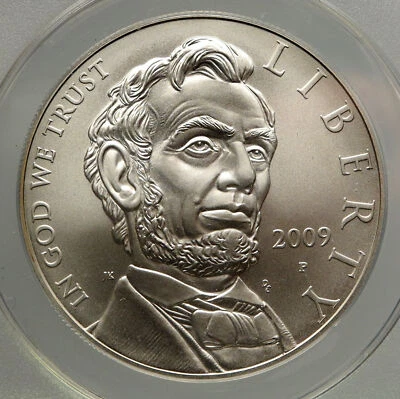2009 USA President Abraham Lincoln Bicentl MATTE SILVER Dollar Coin ANACS i93367 - Image 1 of 4