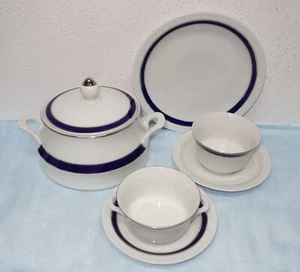 Schumann Arzberg, Speiseservice- Form 1975- Platinrand, Echt Cobalt - Auswahl - Bild 1 von 11