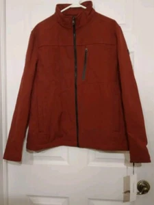 Calvin Klein Men's Soft Shell Coat Size Large Rust Water Resistant Jacket NEW - Picture 1 of 18