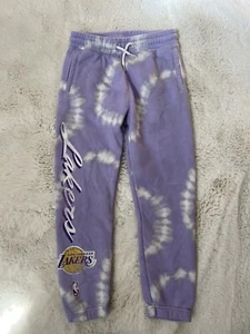 Abercrombie Kids LA Lakers sweatpant Joggers Purple Tie Dye Pants 9/10 - Picture 1 of 10