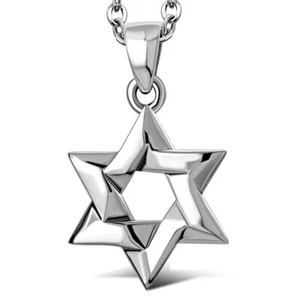 925 Sterling Silver CZ Jewish Star of David Pendant Necklace, 20" - Picture 1 of 5