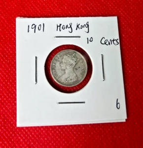 1901 Hong Kong silver 10 cents coin - Picture 1 of 2