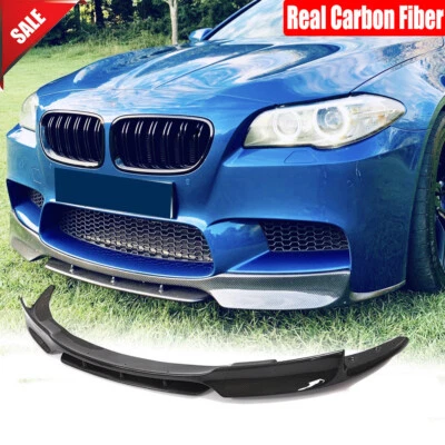 For BMW F10 M5 2012-2016 Real Carbon Fiber Front Bumper Lip Spoiler Splitters - Image 1 of 4