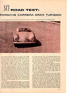 1957 PORSCHE CARRERA GRAN TURISMO 1500 GS SPEEDSTER ~ 5-PG ROAD TEST /ARTICLE/AD - Picture 1 of 2