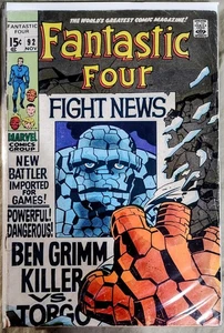 Vintage Fantastic Four #92 (Marvel Comics, 1969, 15¢) Gd/Vg 3.0 Grade Ben Grimm - Picture 1 of 2