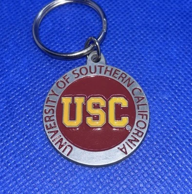 USC Trojans Round Key Chain College NCAA Licensed Southern California Souvenir - Image 1 of 4