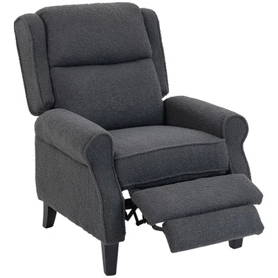 HOMCOM Recliner Armchair, Fabric Recliner Chair, Charcoal Grey - Image 1 of 4