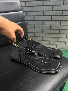 Prada schwarze Sandalen gestreift Gr. 37,5 sehr guter Zustand - Bild 1 von 5