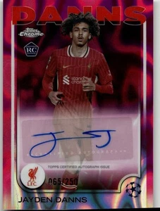 2025 Topps UEFA Club Competitions Jayden Danns #CA-JD RC Auto Pink Lava #/250 - Picture 1 of 2