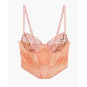 Savage X Fenty Beneath The Surface Mesh Bustier Peach Pink Plus Size 3X - Picture 1 of 8