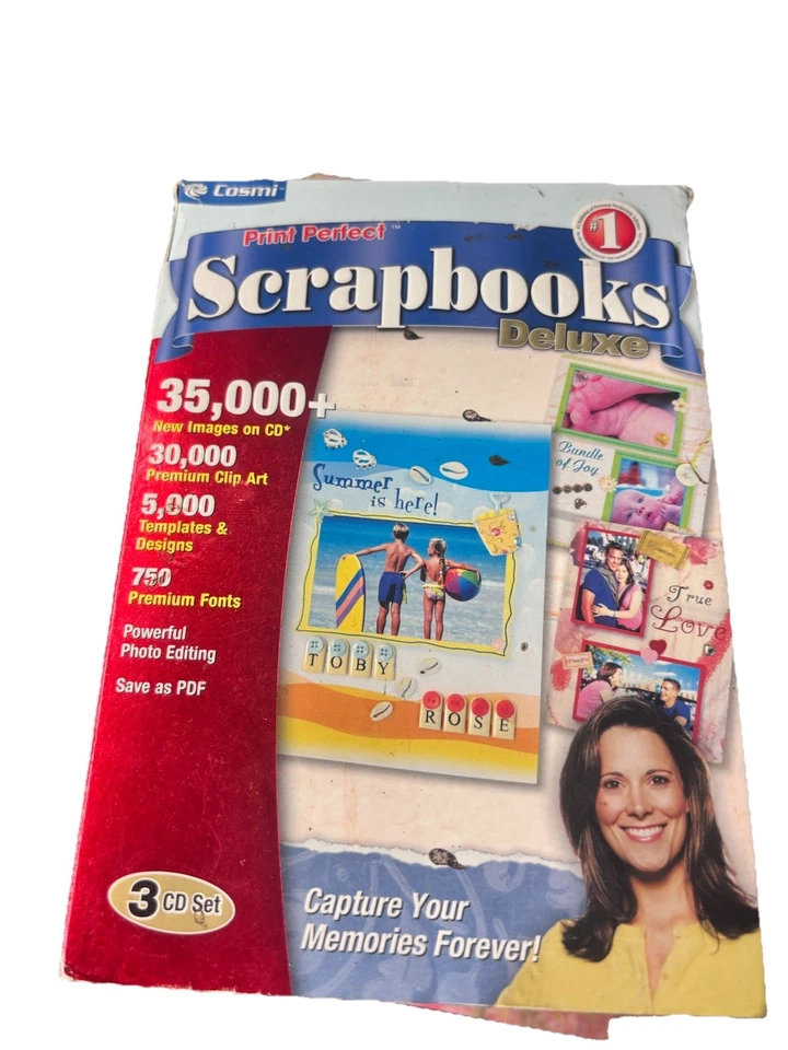 Print Perfect Scrapbooks Deluxe (PC-DVD, 2008) Windows - CD nuevo en funda Foto 1 de 4