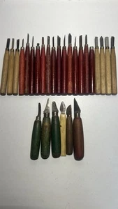 Antique/Vintage Wood Carving Tool Set – Mixed Handles – Rare Collection - Picture 1 of 6