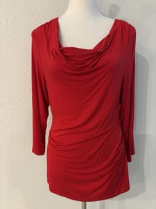 INC Damen Langarm rotes Shirt Viskose EUC Größe XL - Bild 1 von 4
