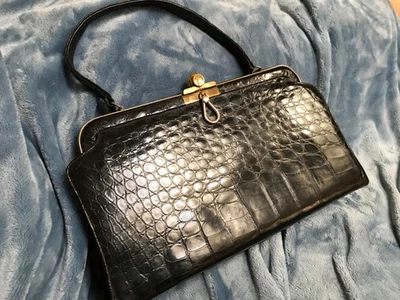 Bolsa de mão vintage Sterling Handbag Co bolsa de couro preta COMO está - Imagem 1 de 4