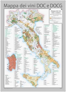Geo4Map Italia Mappa da Parete Vini DOC e DOCG - Inglese e Italiano - 28" x 39" F... - Foto 1 di 2