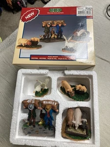 Juego de 4 cajas abiertas de poliresina Lemax Village Collection Honk, Honk, Squeak, Squeal - Imagen 1 de 4