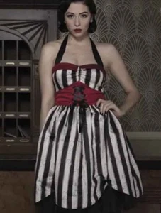American Horror Story Midnight Hour X Hot Topic Big Top Pinup Stripe Dress M - Bild 1 von 9