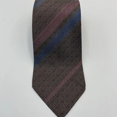 Guy Laroche Brown Pink Blue Italian Silk Tie - image 1 of 4