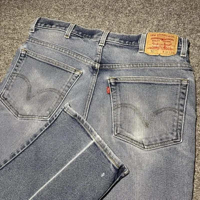 Pantalones de mezclilla vintage Levis 517 para hombre 38x34 lengüeta roja corte bootcut desgastado desteñido azul Foto 1 de 4