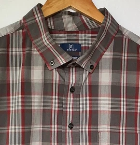 Camisa George Para Hombres Con Botones Gris Rojo 2XL (50-52) Manga Corta Con Botones - Imagen 1 de 5