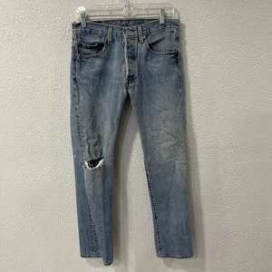 Vintage Levis 501 Jeans Distressed Herren Größe 31 x 32 blau Denim Passform wie 29 x 30 Bilder - Bild 1 von 11