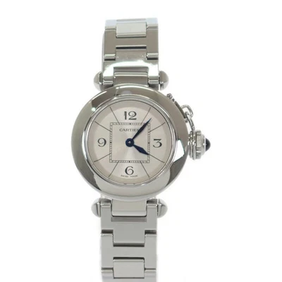 Reloj Cartier Miss Pasha acero inoxidable esfera plateada cuarzo para mujer Foto 1 de 4