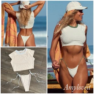 Free People The Sonny Tee & Michelle Bikini Bottoms Set Talla Pequeña Nuevo - Imagen 1 de 6