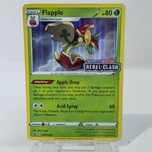 Tarjeta Pokémon Flapple SWSH022 ESTAMPADA Rebel Clash Black Star Promo Rara Holo •NM - Imagen 1 de 2