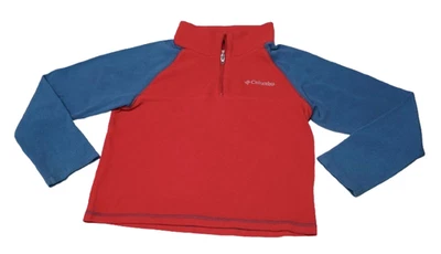 Pullover Columbia Boys polar 1/4 cremallera talla 6-7 (XS) rojo y gris azul cálido ¡EXCELENTE ESTADO USADO! Foto 1 de 3