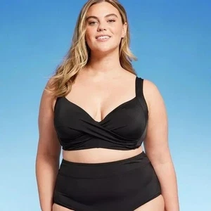 NEW Lands' End Women's UPF 50 Underwire Twist-Front Bikini Top - Size 12 - Picture 1 of 12